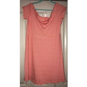 Old navy XL orange and white off shoulder dress